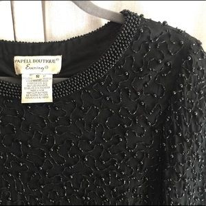 <VTG> Gorgeous Black Beaded Tunic